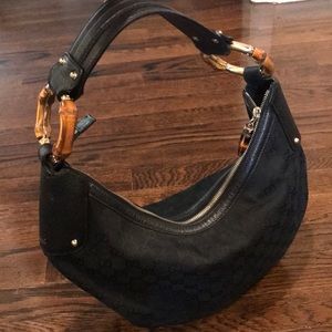Gucci Black Bamboo Shoulder Bag